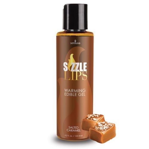 Sensuva - Sizzle Lips Salted Caramel - Їстівний масажний гель, що зігріває, 125 мл.