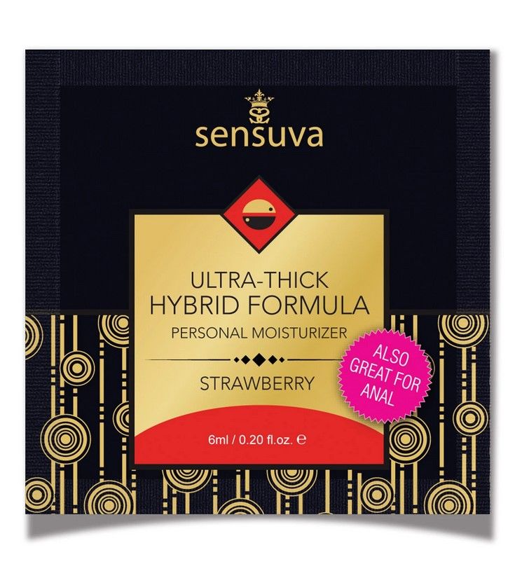 Sensuva - Ultra -Thick Hybrid Formula Strawberry - Пробник лубриканта на гибридной основе, 6 мл.