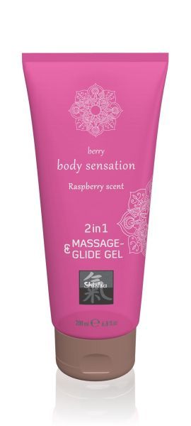 Shiatsu Gel 2in1 Raspberry Scent - лубрикант и массажный гель с ароматом малины, 200 мл.