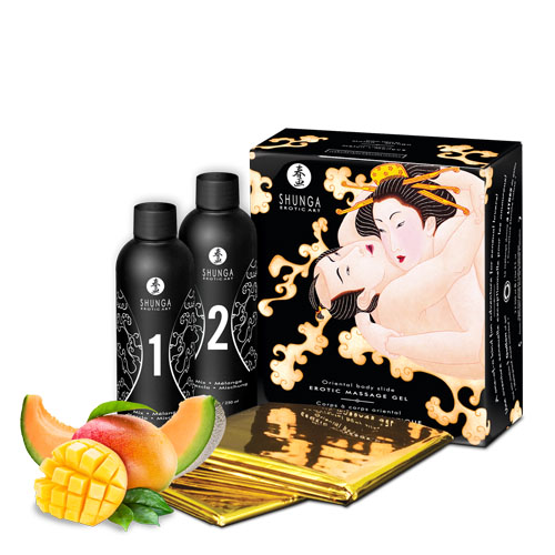 Shunga Oriental Body-to-Body Melon Mango - набор для эротического массажа с ароматом дыни и манго, 500 мл