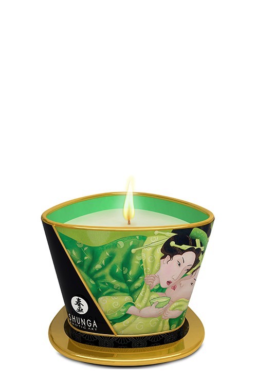 Shunga Massage Candle Exotic Green Tea - Массажная свеча с ароматом зелёного чая, 170 мл