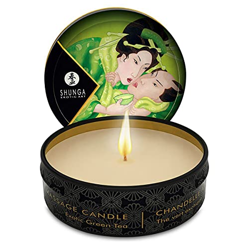 Shunga Massage Candle Exotic Green Tea - Массажная свеча с ароматом зелёного чая, 30 мл