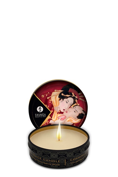 Shunga Massage Candle - Массажная свеча с ароматом клубники, 30 мл