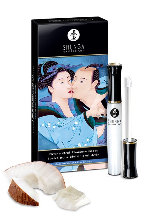 Shunga Oral Pleasure Coconut Water - стимулюючий блиск для губ (кокос), 10 мл