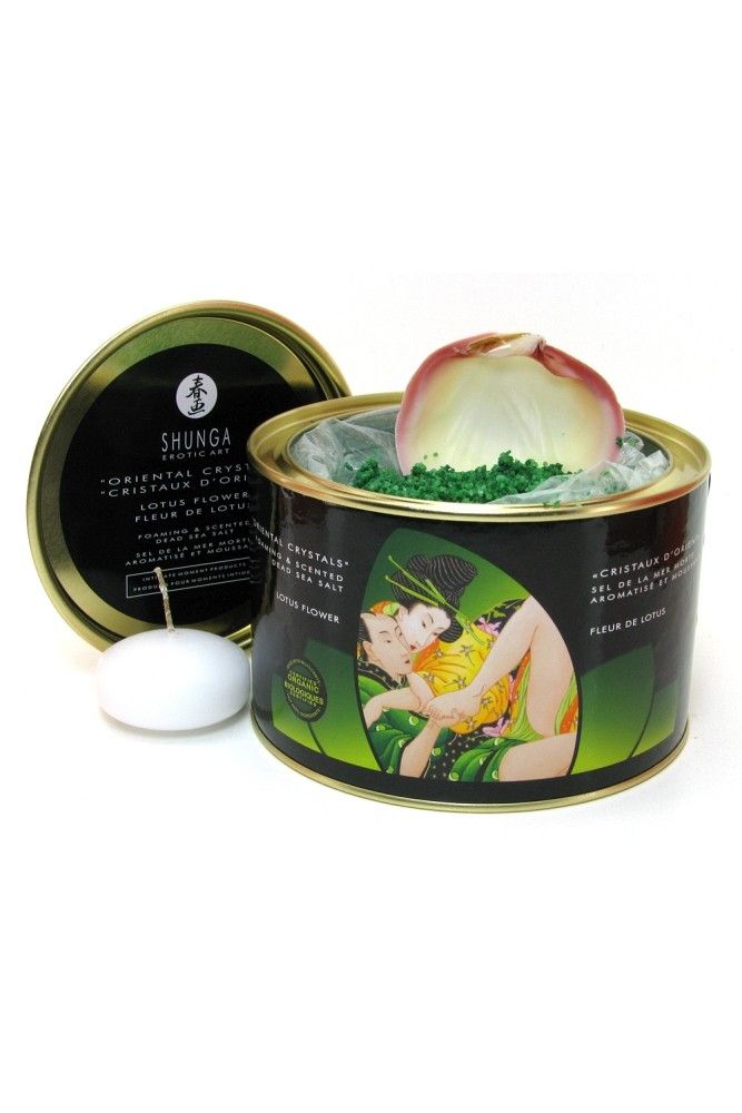 Shunga Oriental Crystals Lotus Flower – сіль Мертвого моря для ванни з ароматом лотоса, 600 г.