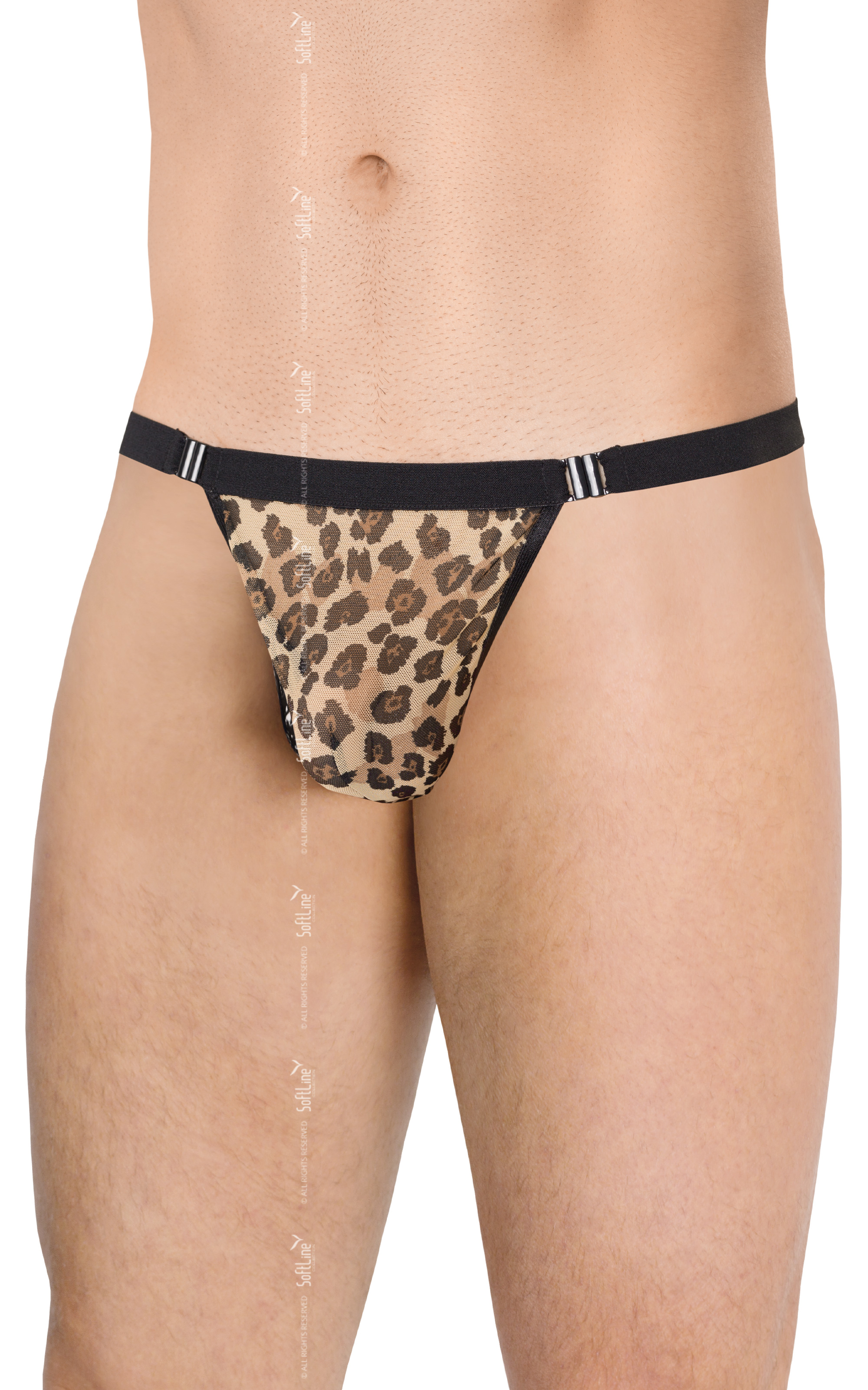 SoftLine - Mens Thong 4528 (panther) - Трусы мужские, S-L (леопардовый коричневый)