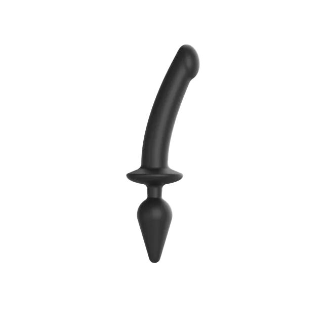 Strap-On-Me Switch Plug-In Dildo L - Анальная пробка и фаллоимитатор, 15.5х3.4 см и 9.4х4.5 см (чёрный)