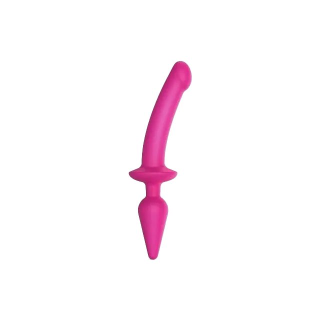 Strap-On-Me Switch Plug-in Semi-Realistic Dildo Fuchsia L - Анальная пробка с фаллоимитатором, 15.5х3.4 см и 9.4х4.5 см (фуксия)