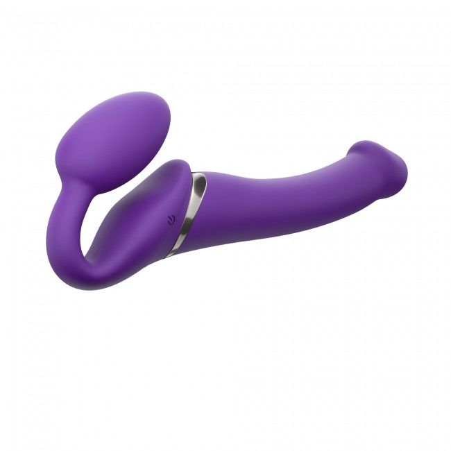 Strap-On-Me Vibrating Violet M - Безремневий страпон з вібрацією, 18х3.3 см