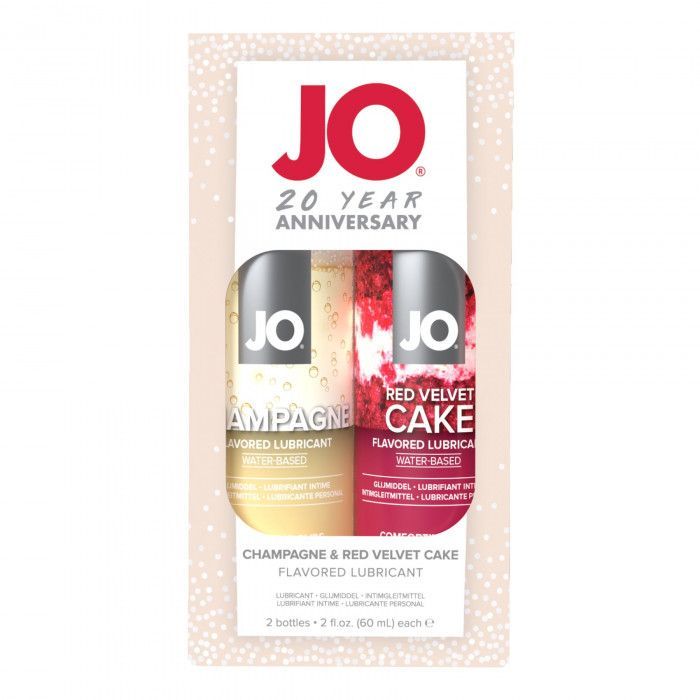 System JO Champagne & Red Velvet Cake - Набор вкусовых смазок, 2×60 мл