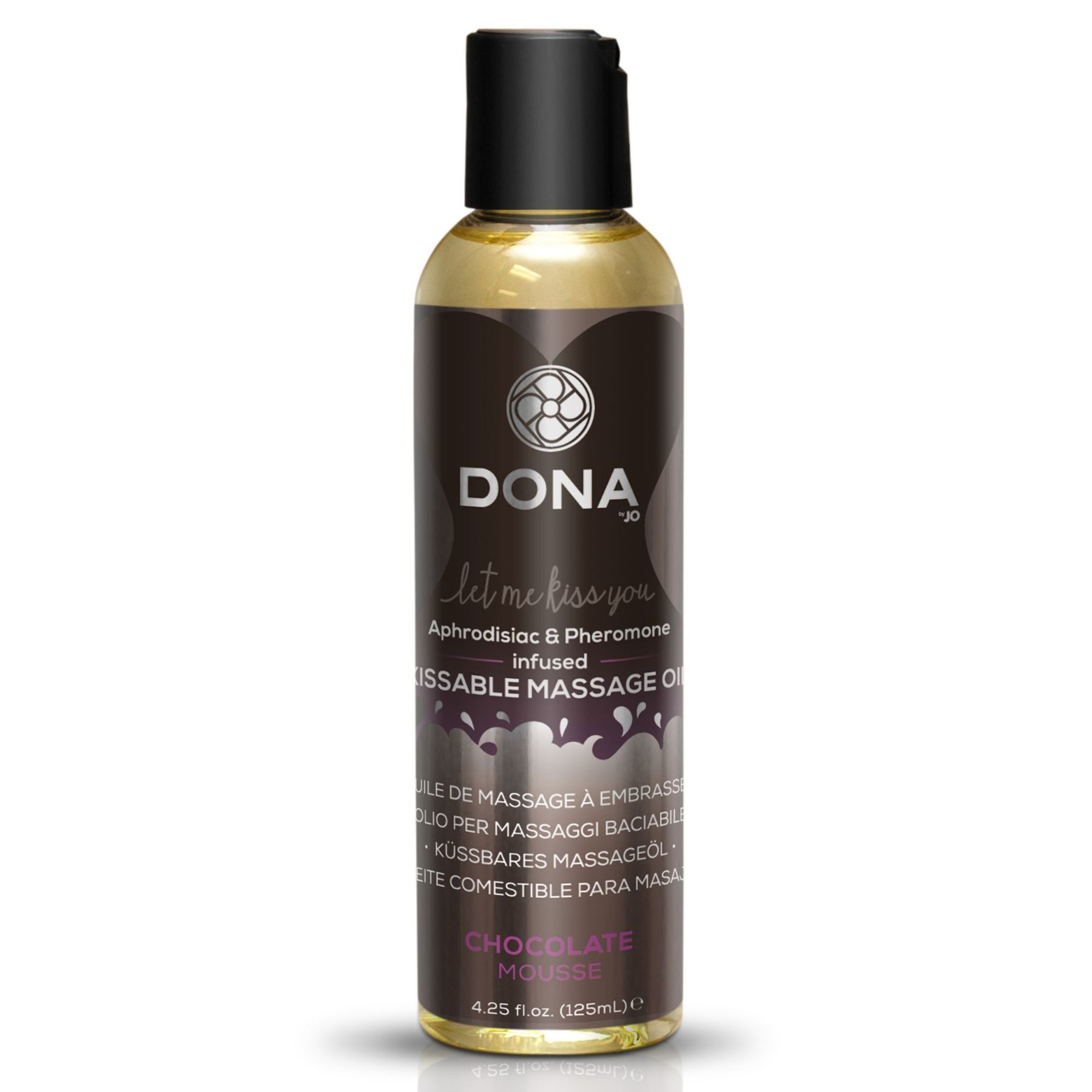 System JO DONA Kissable Massage Oil Chocolate Mousse съедобное масажное масло с вкусом шоколада, 110 мл