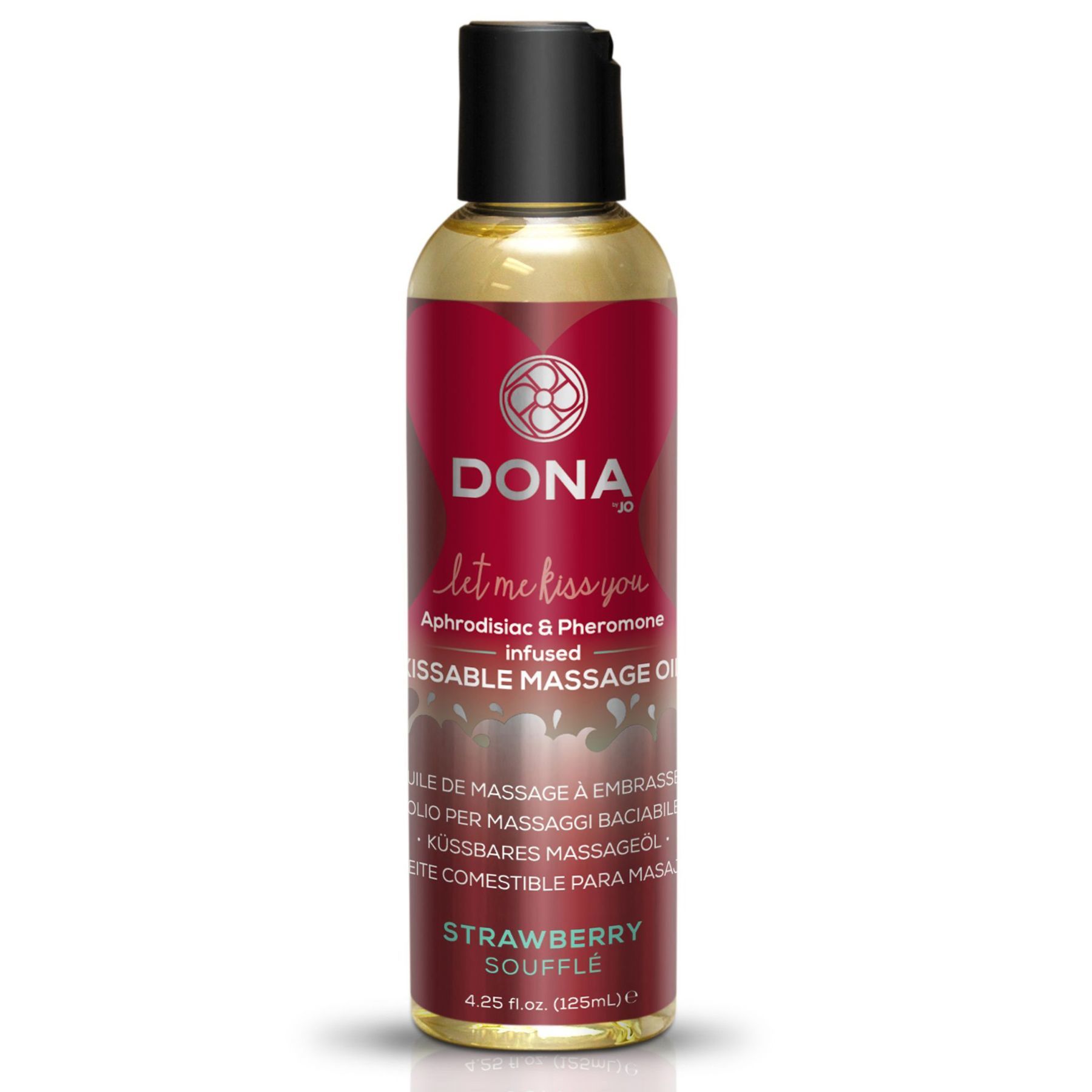 System JO DONA Kissable Massage Oil Strawberry Souffle їстівне масажне масло зі смаком полуниці, 110 мл