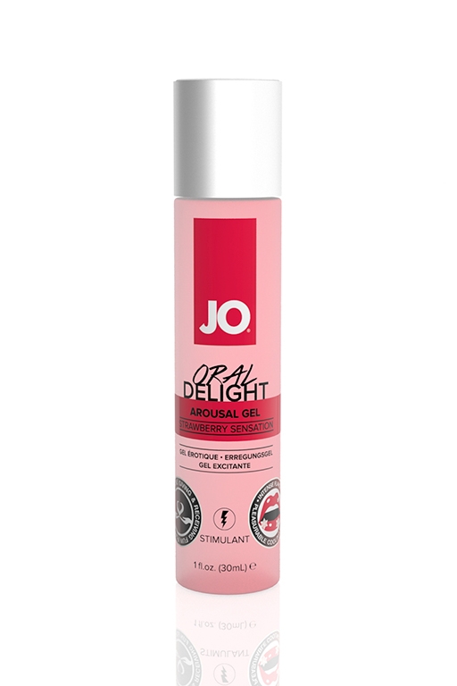 System JO Oral Delight Strawberry - гель лубрикант для орального секса со вкусом клубники, 30 мл (30 мл)