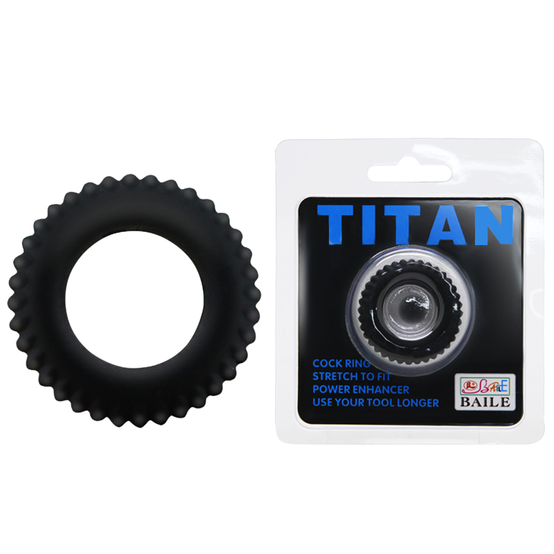 TITAN Cock Ring Blue -Эрекционное кольцо, 3,3 см (черное)