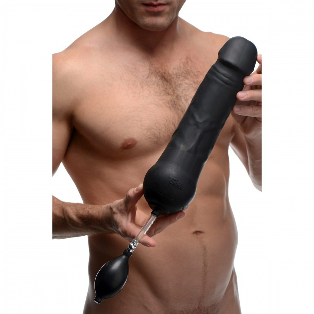 Tom of Finland Toms Inflatable Silicone Dildo - Фалоімітатор, 33.6х10 см (чорний)