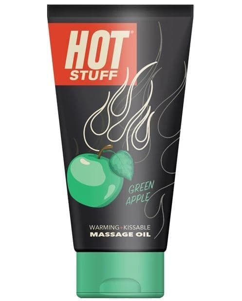 Topco Sales Hot Stuff Warming Oil Green Apple - масажна олія на водній основі з ароматом яблука, 177 мл