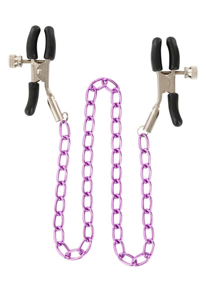 Toy Joy Stimulating Nipple Chain Metal - Металеві затискачі для сосків з рожевим ланцюжком