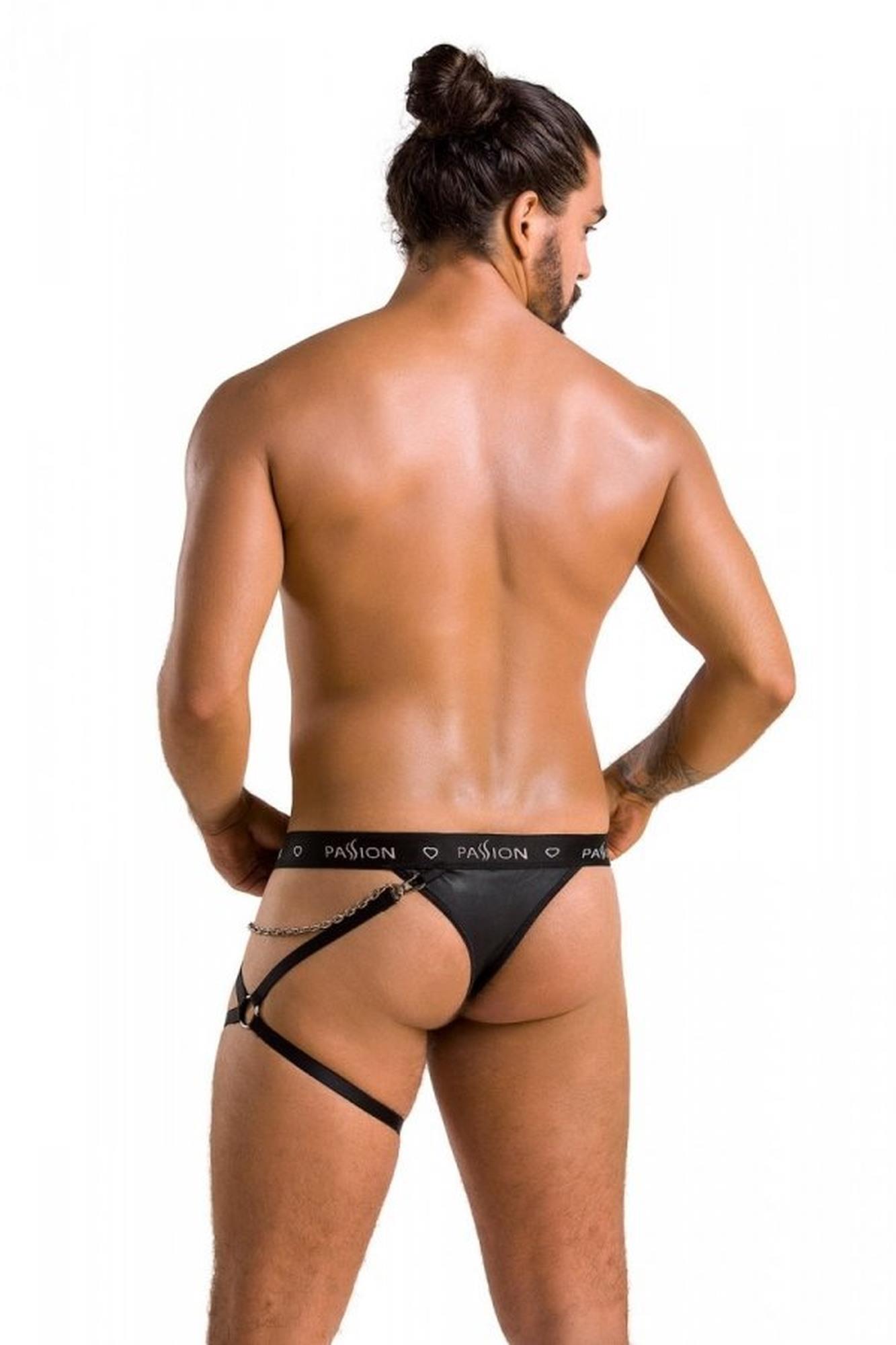 Passion - 058 THONG BILL black - Сексуальные мужские стринги, L/XL