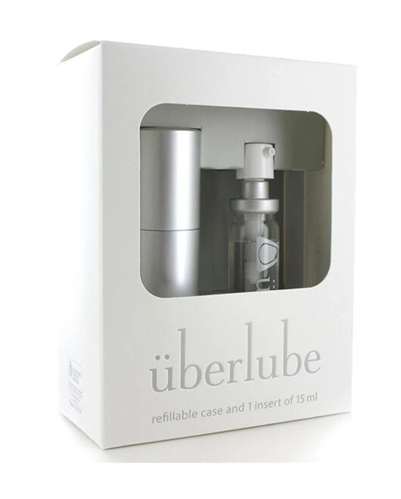 Премиум лубрикант 3-в-1 на силиконовой основе Uberlube Good-to-Go Silver (15 мл) + кейс