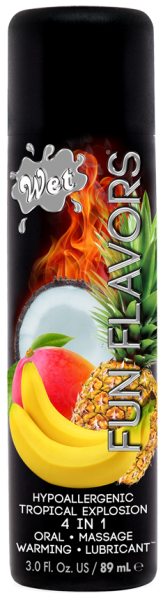 Wet Fun Flavors Tropical Fruit Explosion - їстівний лубрикант 4 в 1 на водній основі, 89мл (мультифрукт)