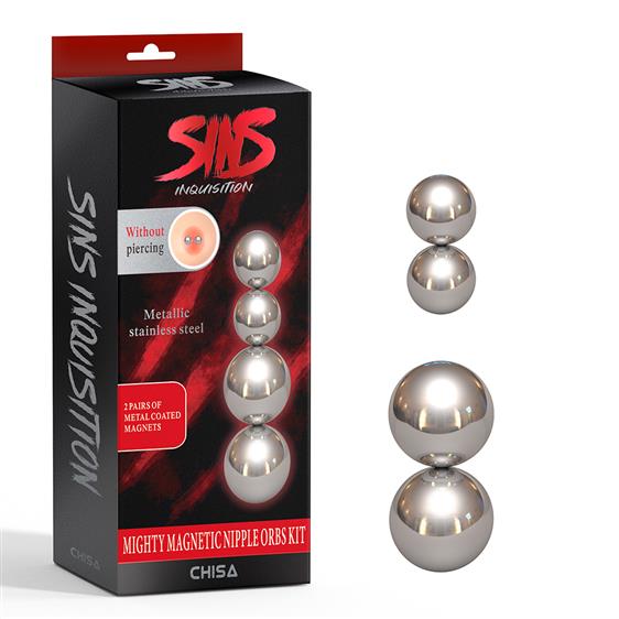 Зажимы для сосков - Sins Inquisition Mighty Magnetic Nipple Orbs Kit